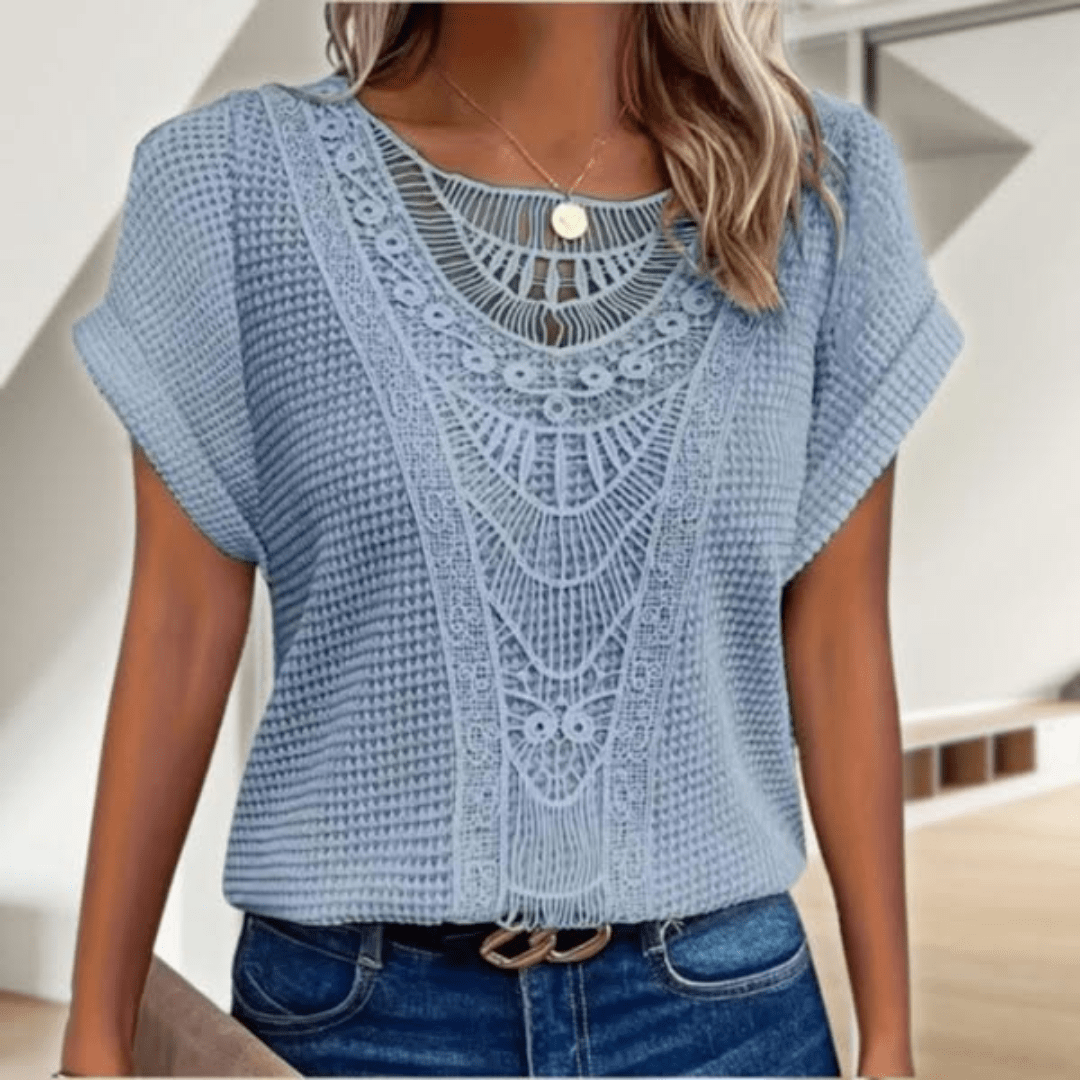 Elegant relaxed Ibiza-style casual top for women | Simone -6