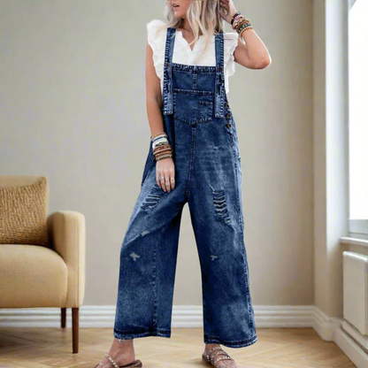 Vintage Wash Adjustable Jumpsuit Chic For Women | Maristelle