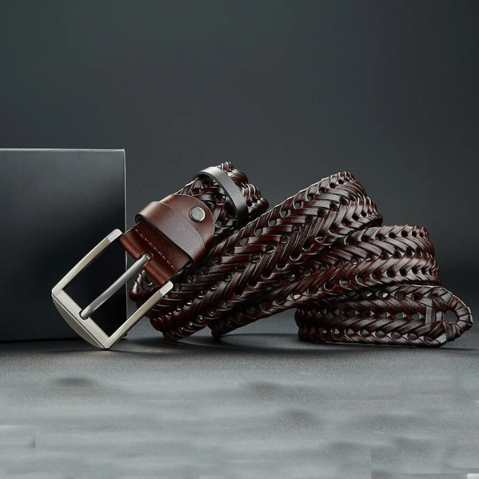 Braided genuine leather belt for men | Braided - 14