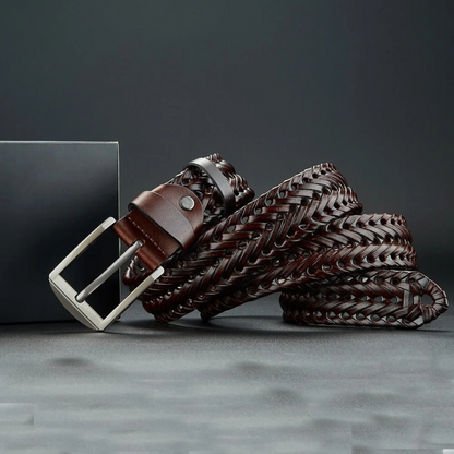 Braided genuine leather belt for men | Braided - 14