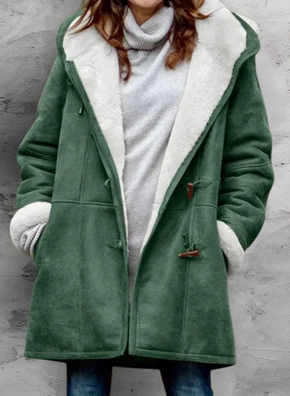 Refined double-breasted longline coat for women | Arwelyn -10