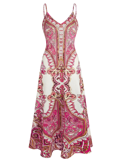 Boho Floral Print Sleeveless Dress Chic For Women | Maravelle