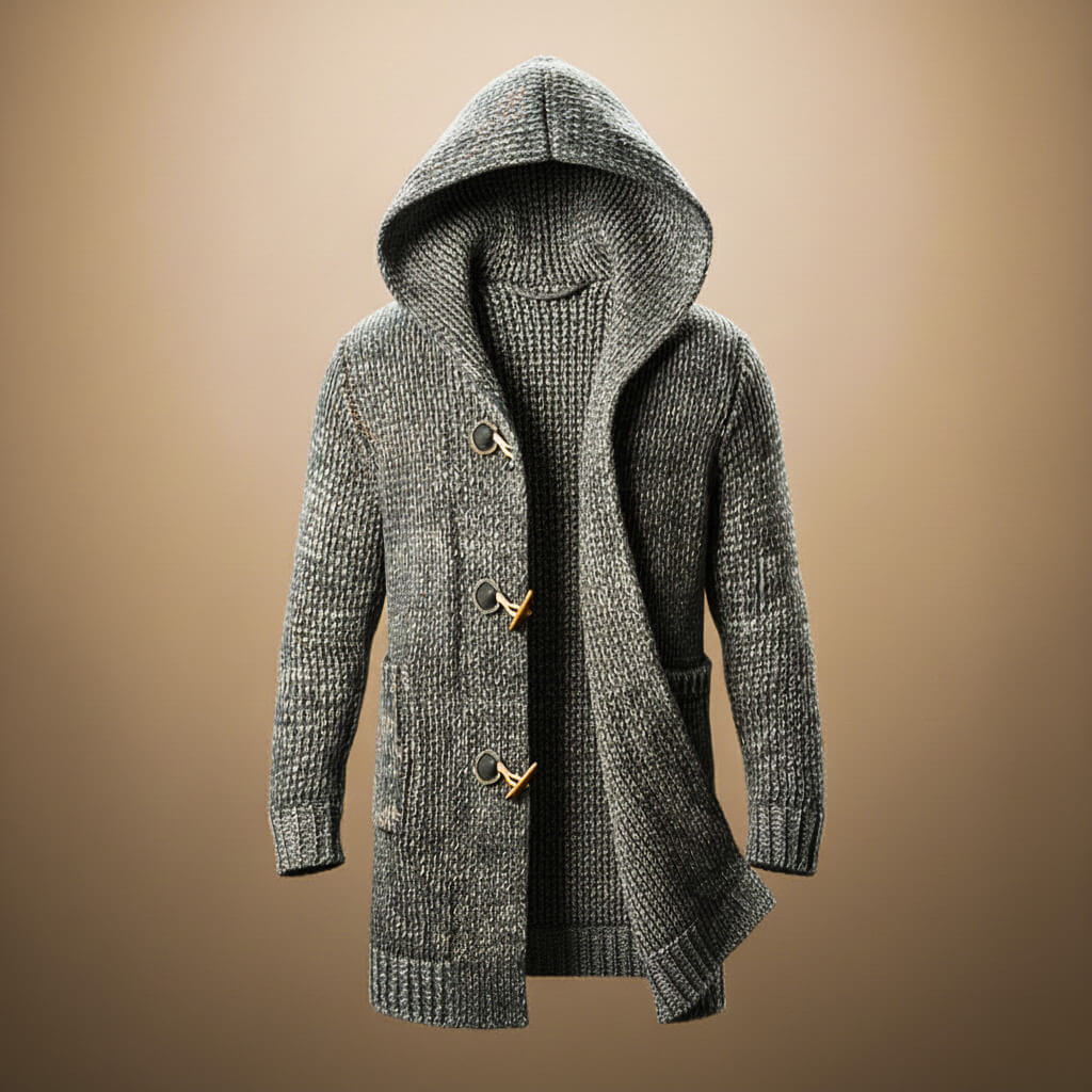Cosy hooded knit cardigan for men | Adrian - 3