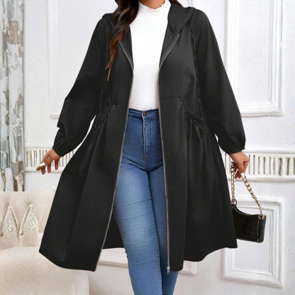 Casual Drawstring Hooded Long Coat Stylish For Women | Elvarina