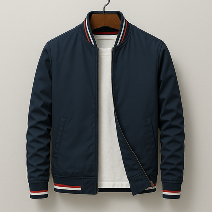 Striped Trim Zip-Up Jacket Stylish For Men | Grayson