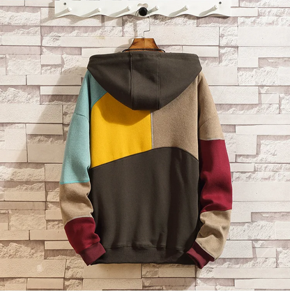 Colour Block Patchwork Hoodie Trendy for Men | Maverick