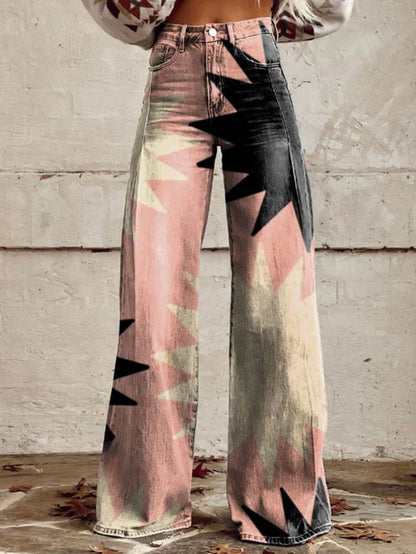 Vibrant retro wide-leg everyday trousers for women | Cirilla -12