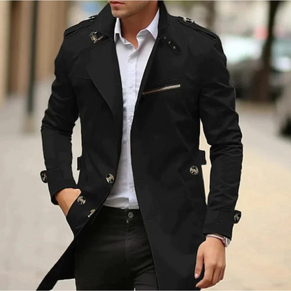 Classic Double Breasted Trench Coat Stylish For Men | Alarion