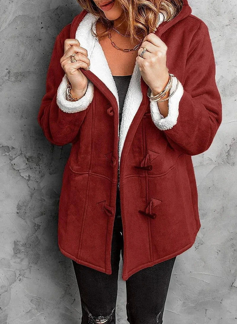 Hooded toggle winter coat for women | Arwelyn