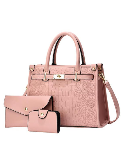 Crocodile Embossed Large Capacity Crossbody Handbag Set Chic For Women | Valentinae