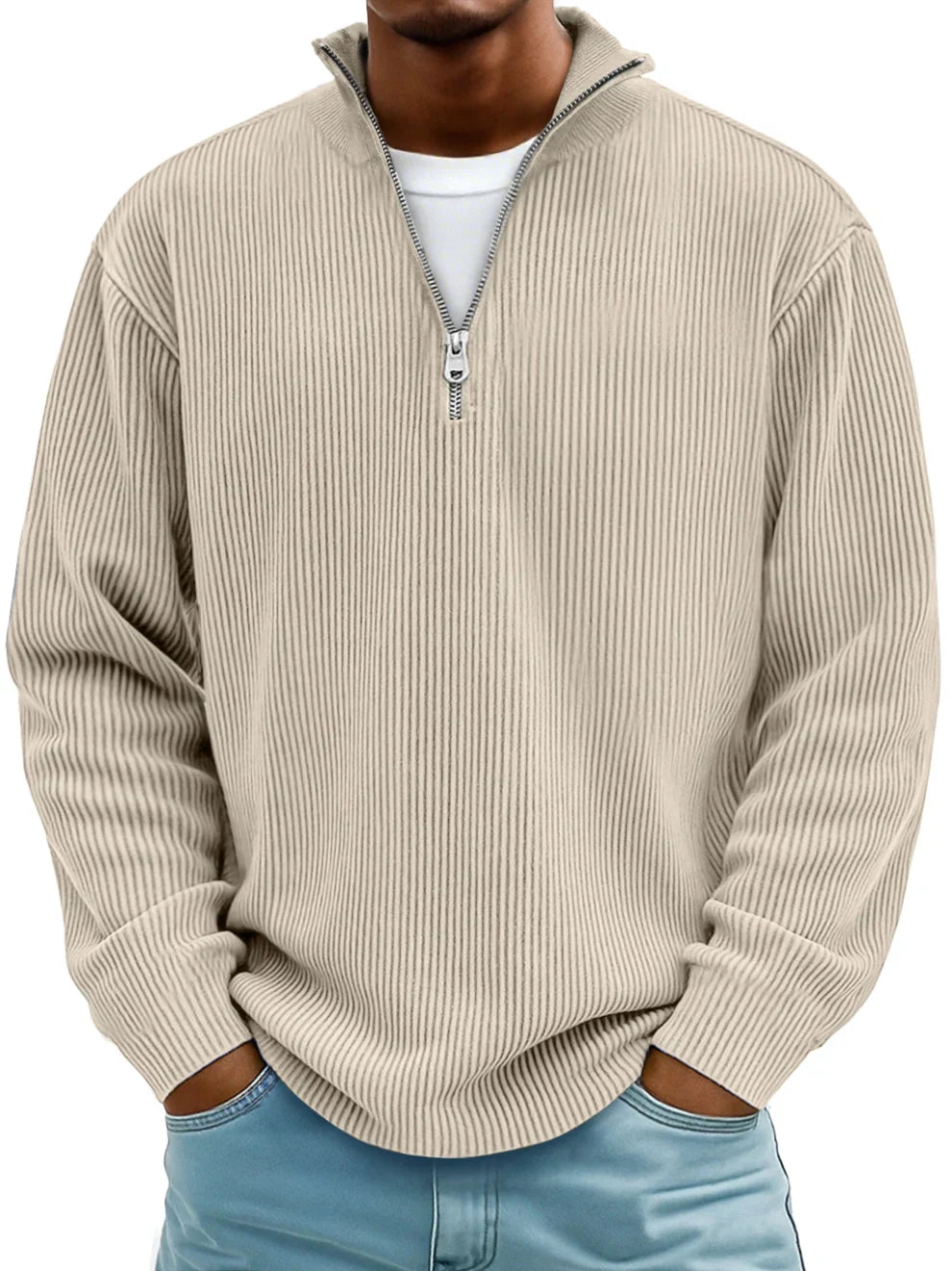 Warm classic knit crew-neck sweater for men | Calix -7