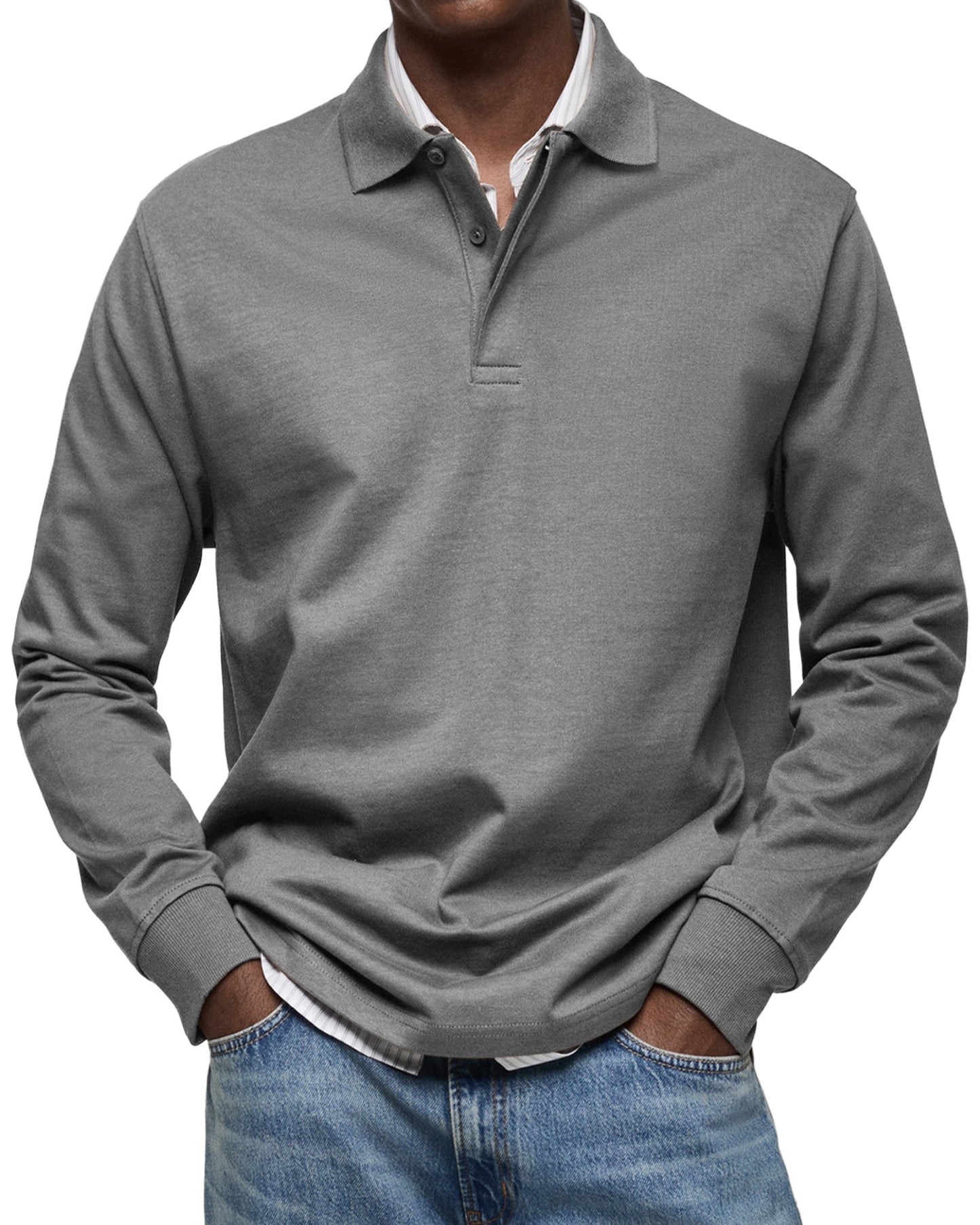 Classic Long Sleeve Polo Shirt Refined For Men | Tristan