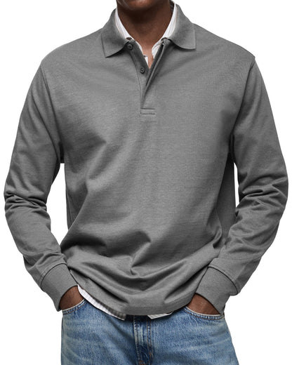 Classic Long Sleeve Polo Shirt Refined For Men | Tristan