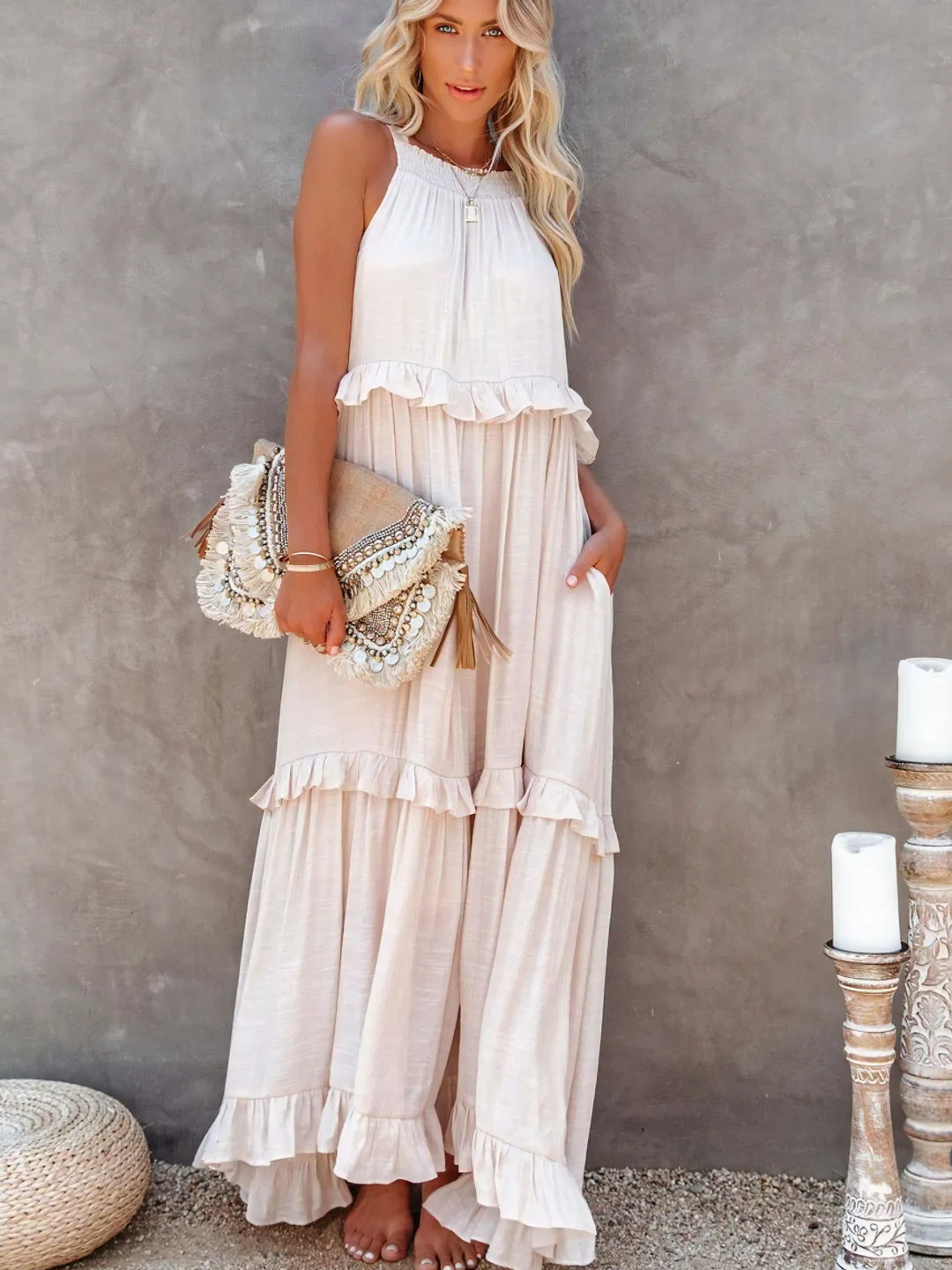 Tiered Ruffle Long Dress Chic For Women | Lara