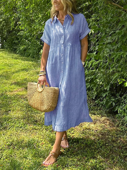 Classic everyday relaxed maxi dress for women | Angela -1