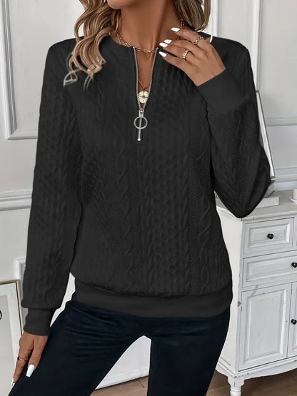 Half Zip Casual Sweater Cozy For Women | Lioraelle