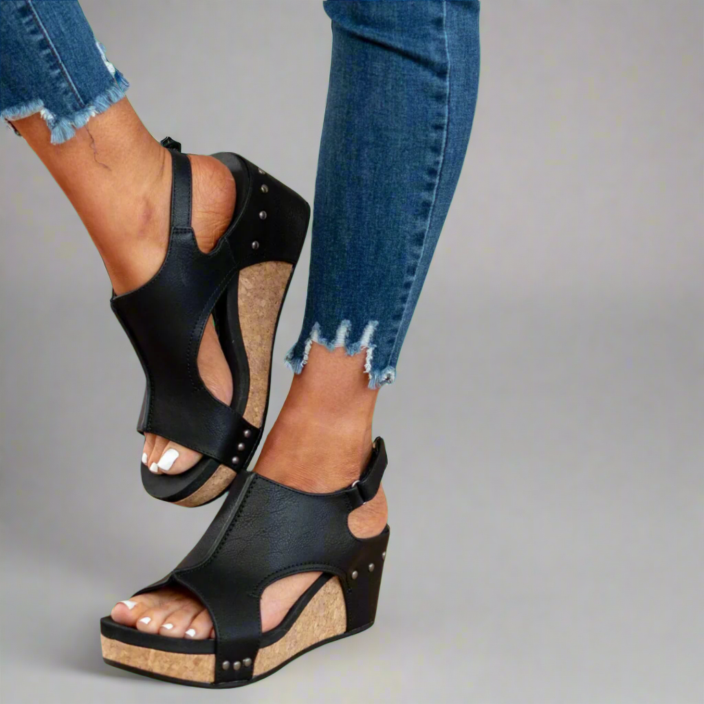 Classic open-toe flat sandals for women | Kenna -1