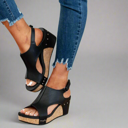 Classic open-toe flat sandals for women | Kenna -1