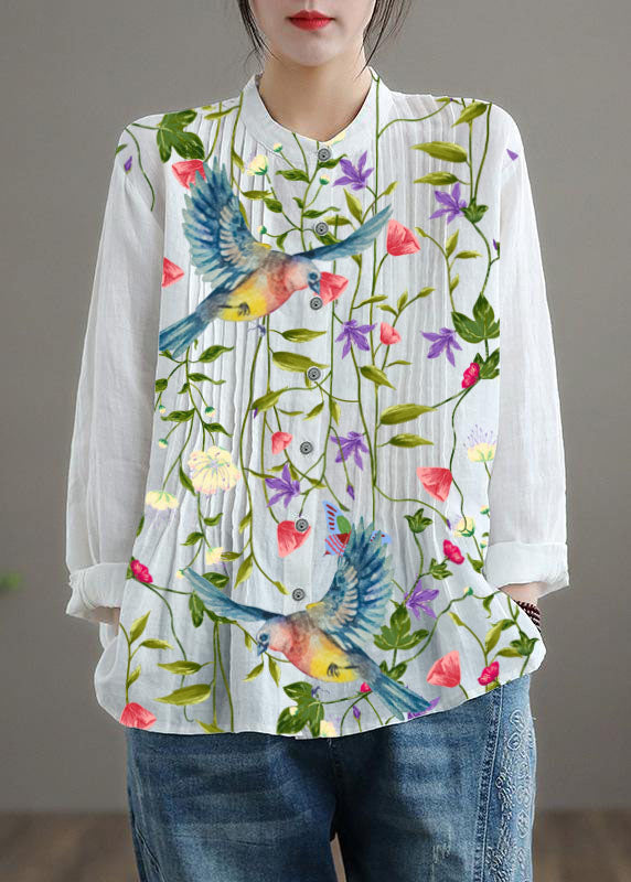 Breathable linen relaxed blouse for women - 13