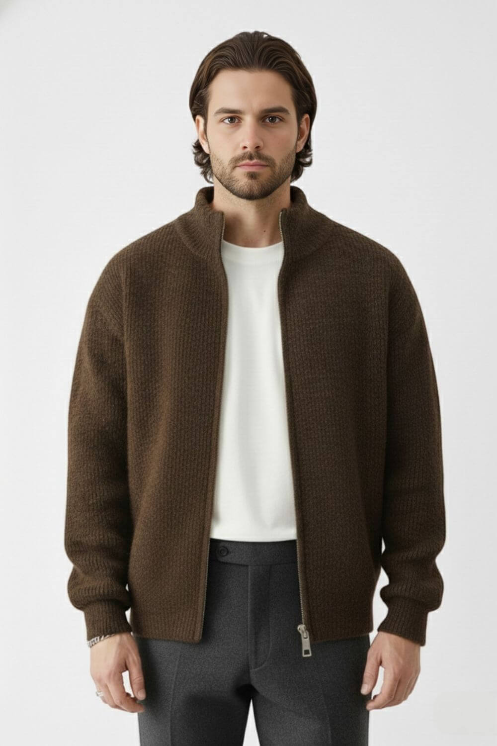 Full Zip Stand Collar Jacket Stylish For Men | Darvyn