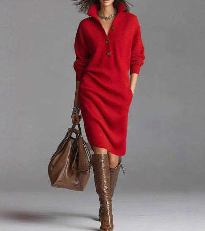 Cosy knit warm midi dress for women | Carmen - 4