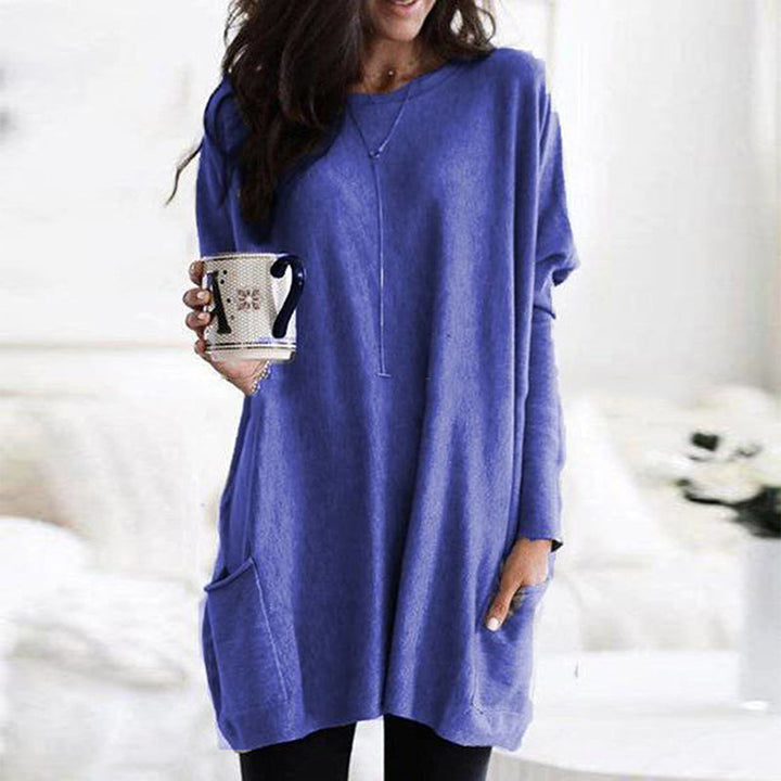 Relaxed Long Sleeve Pocket Tunic Stylish For Women | Mirelith