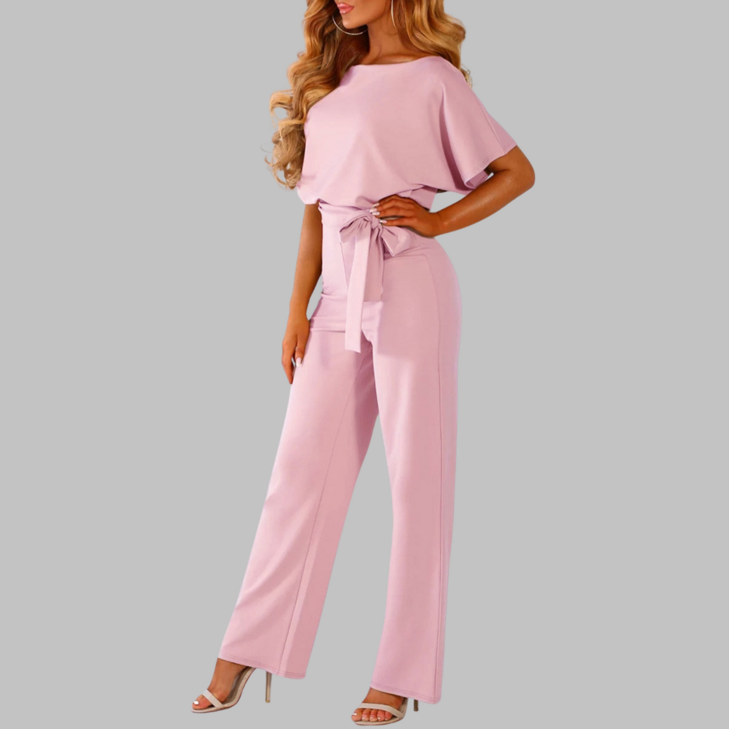 Casual Tie Front Batwing Sleeve Jumpsuit Chic For Women | Elanora