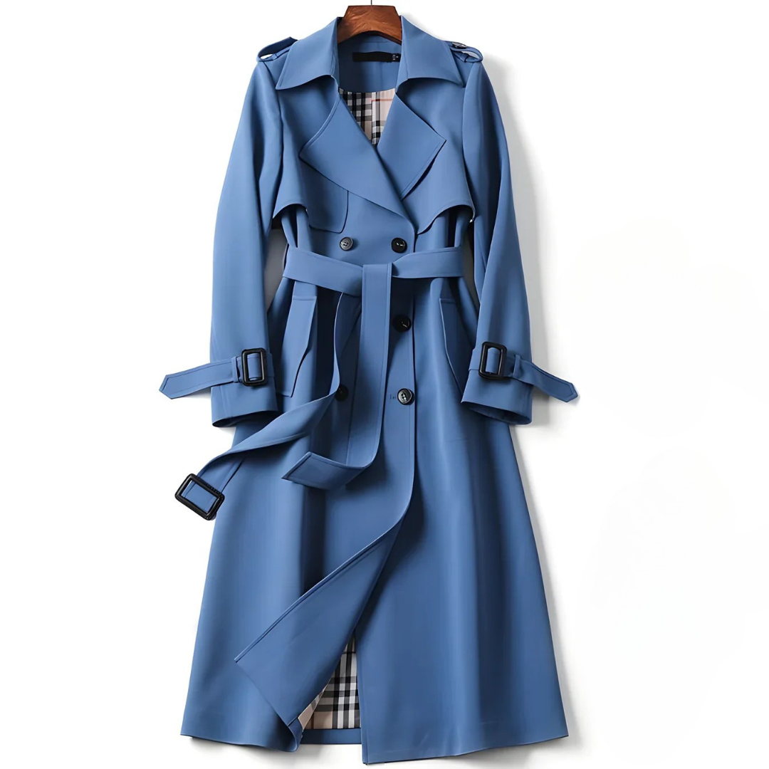 Belted Double Breasted Trench Coat Stylish for Women | Elara