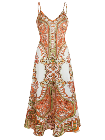 Boho Floral Print Sleeveless Dress Chic For Women | Maravelle