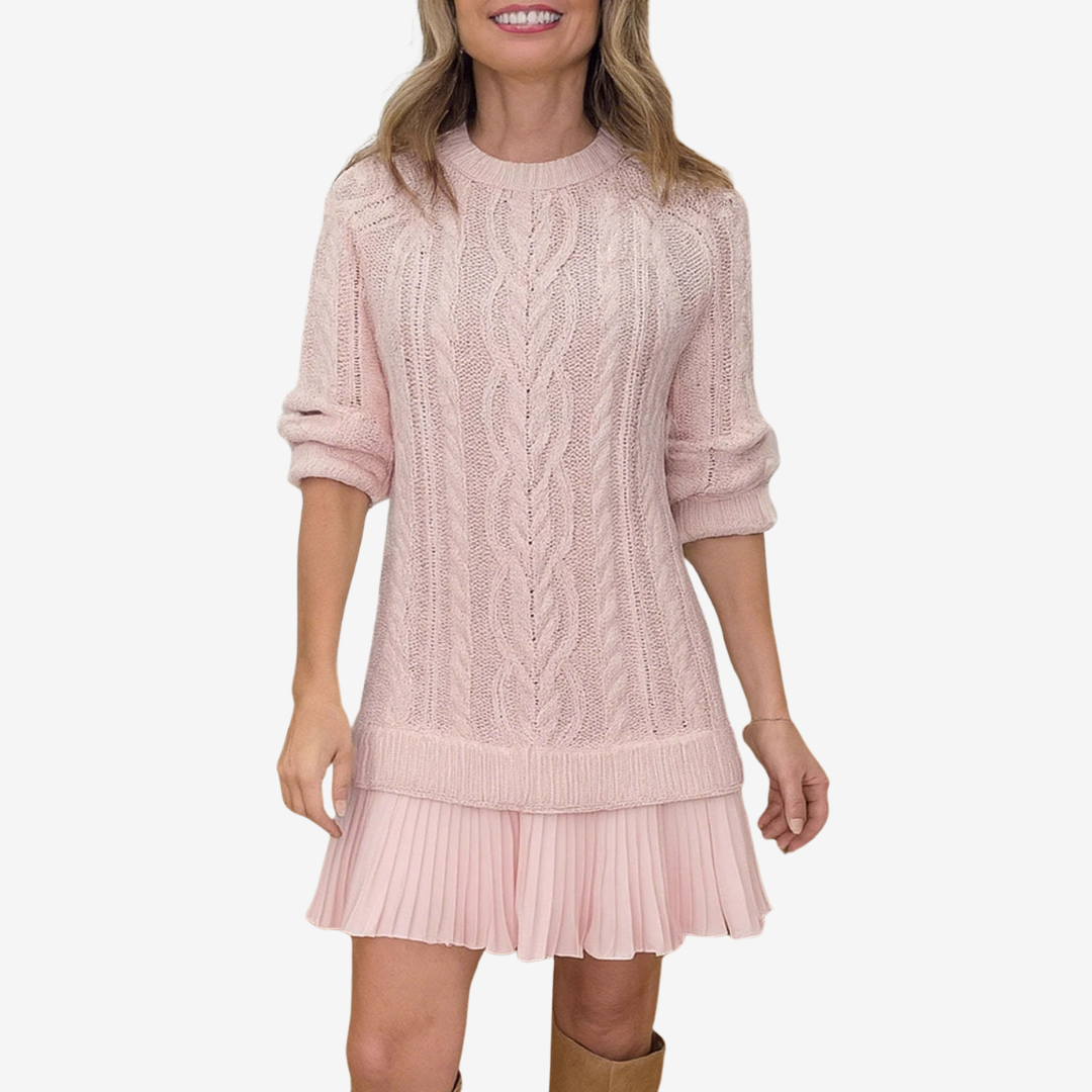 Cosy knit everyday sweater midi dress for women | Gaëlle -4