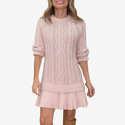 Cosy knit everyday sweater midi dress for women | Gaëlle -4