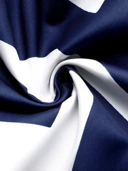 Short-sleeve printed lapel maxi dress for women - 4