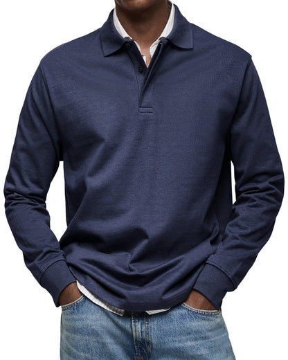 Classic Long Sleeve Polo Shirt Refined For Men | Tristan