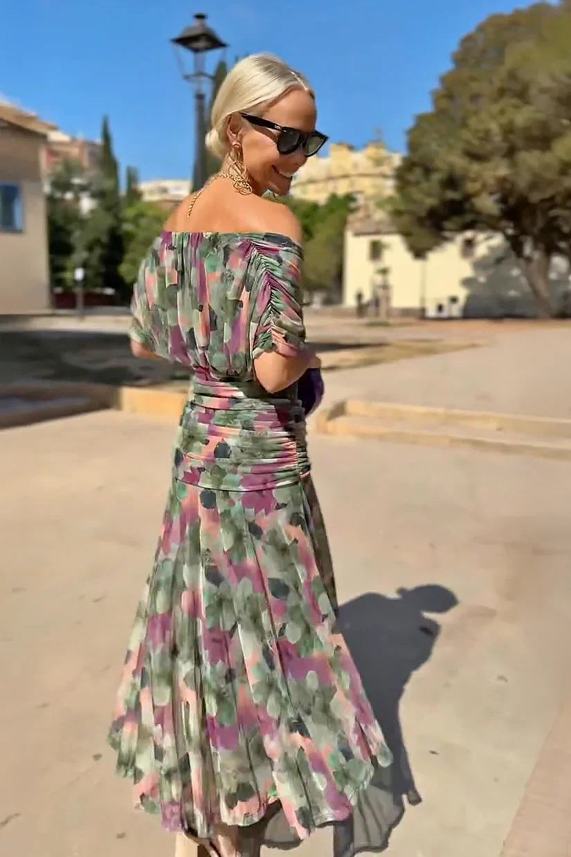 Elegant v-neck flowing maxi dress for women - 7
