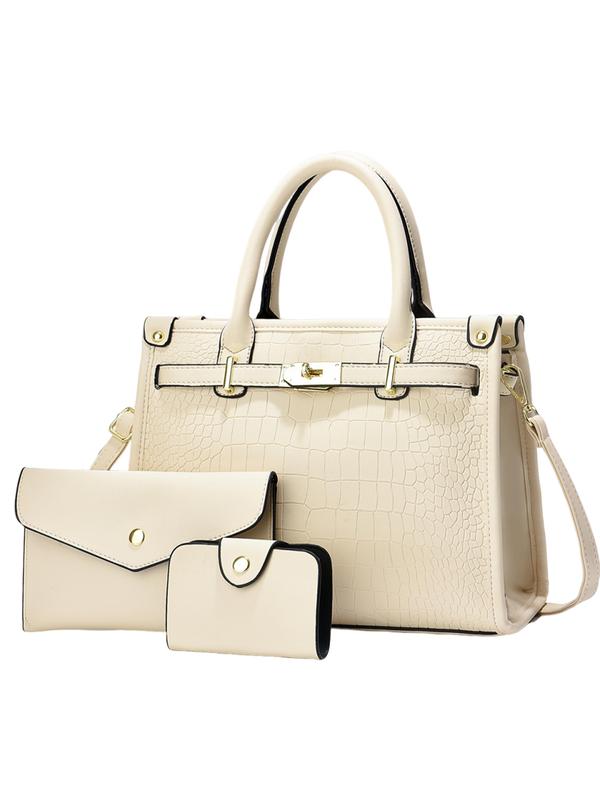 Crocodile Embossed Large Capacity Crossbody Handbag Set Chic For Women | Valentinae
