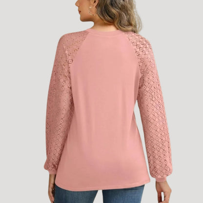 Classic ruffled long-sleeve blouse for women -5