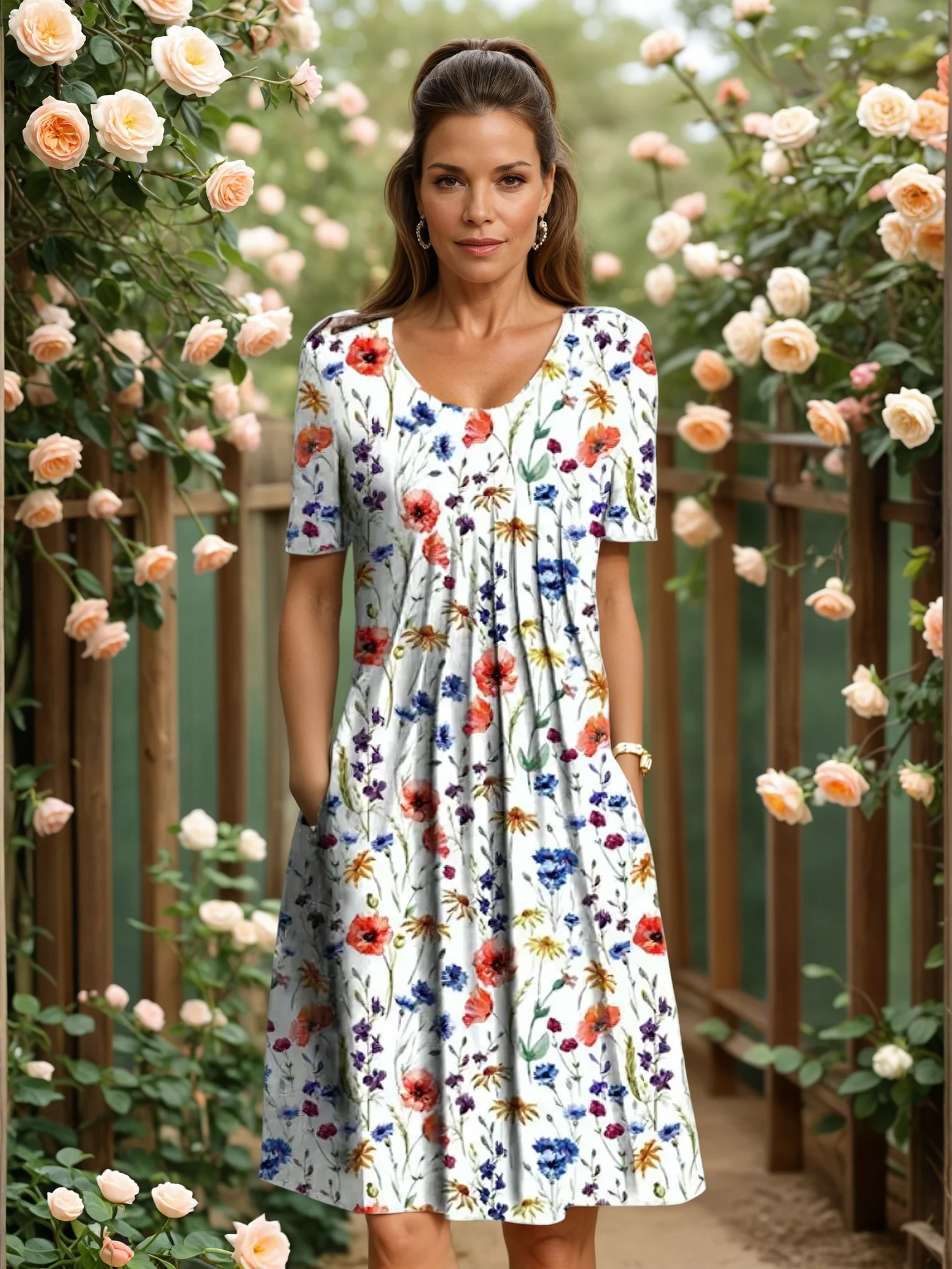 Elegant tummy-coverage everyday smart dress for women | Marianne -1