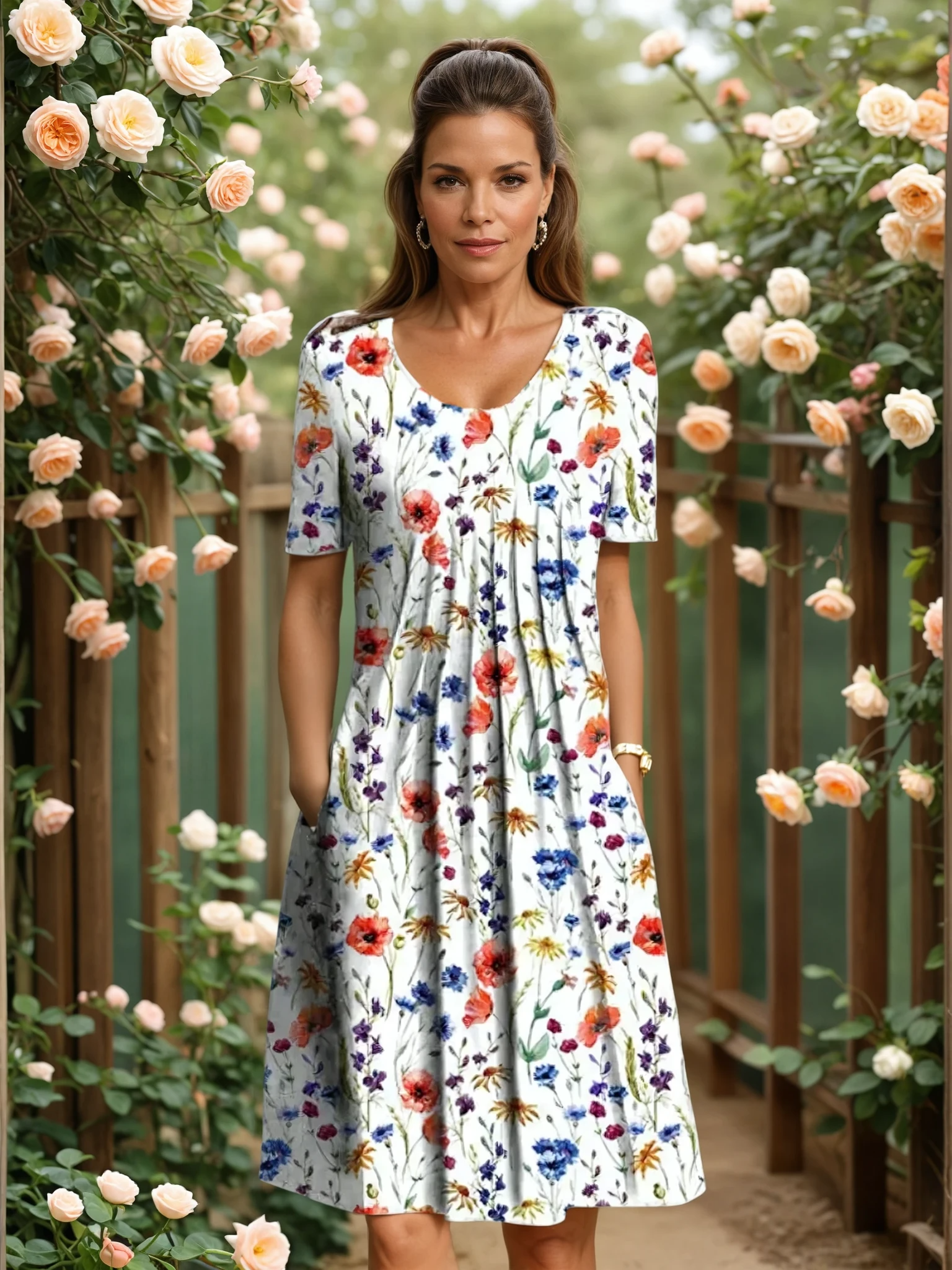 Elegant tummy-coverage everyday smart dress for women | Marianne -1