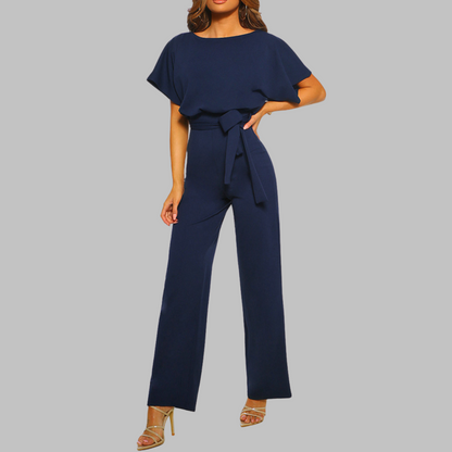 Casual Tie Front Batwing Sleeve Jumpsuit Chic For Women | Elanora