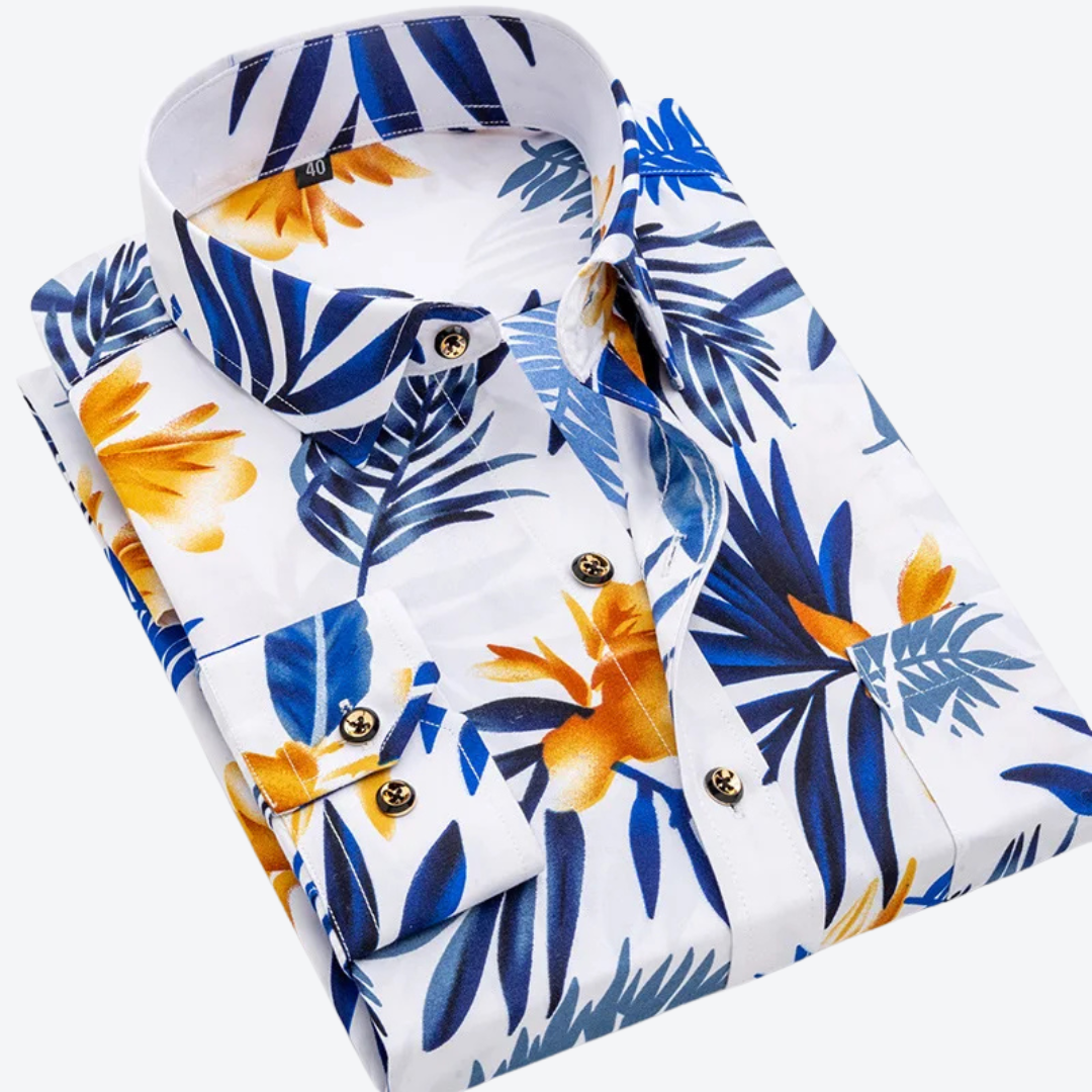 Nautical Print Long Sleeve Shirt Classic For Men | Marcellin