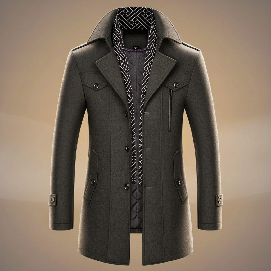 Elegant classic wool winter coat for men | Kensworth - 5