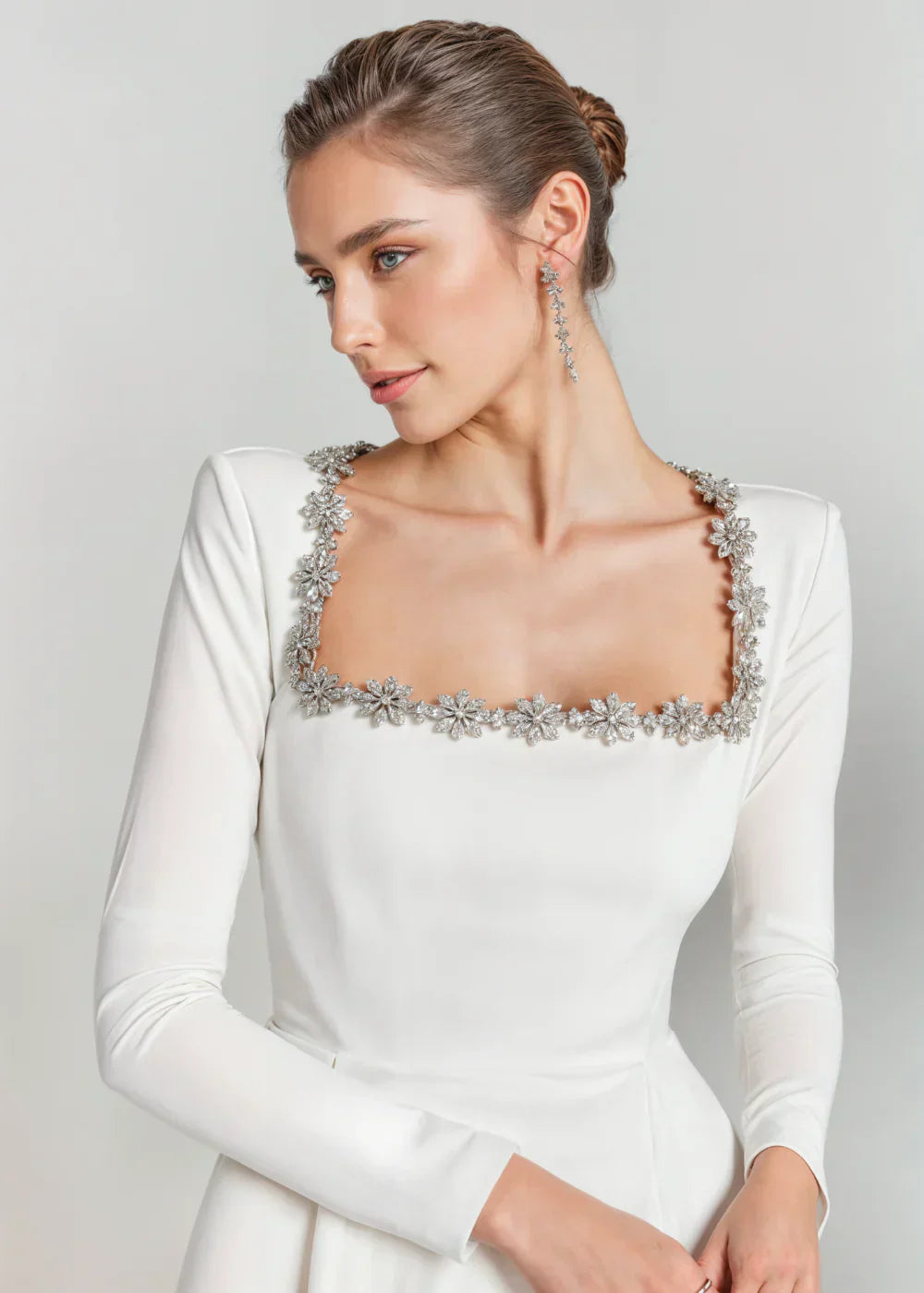 Elegant drape-neck velvet dress for women | Willow - 10