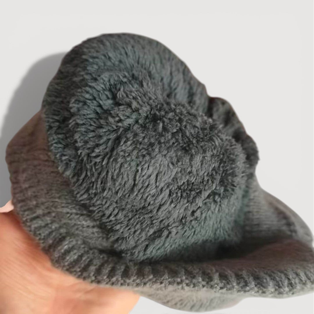 Classic knit everyday ear-flap winter cap for women | Antonia -5