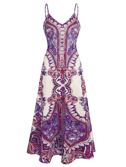 Boho Floral Print Sleeveless Dress Chic For Women | Maravelle