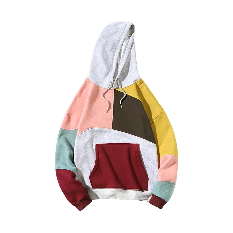 Colour Block Patchwork Hoodie Trendy for Men | Maverick