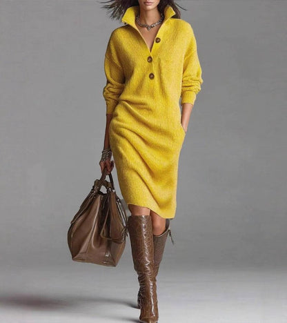 Cosy knit warm midi dress for women | Carmen - 3