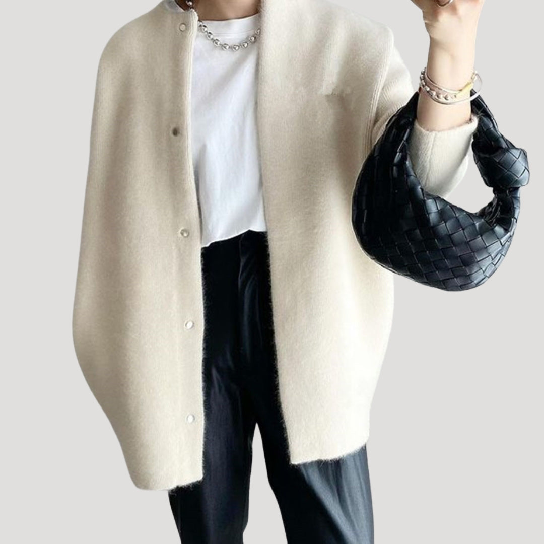 Stylish longline ribbed knit cardigan for women -7