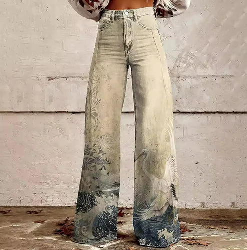 Vibrant retro wide-leg everyday trousers for women | Cirilla -9