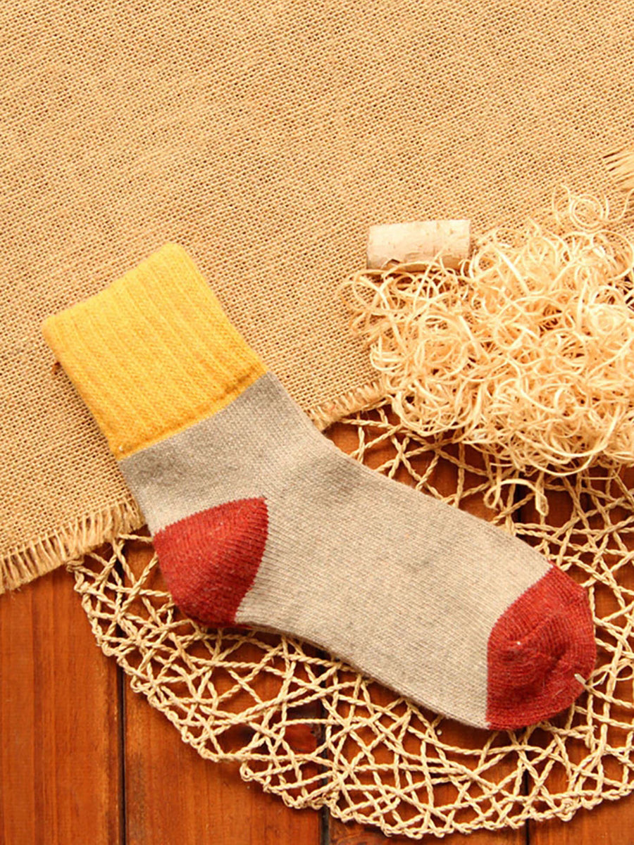 Warm cosy winter wool thick socks for women -5