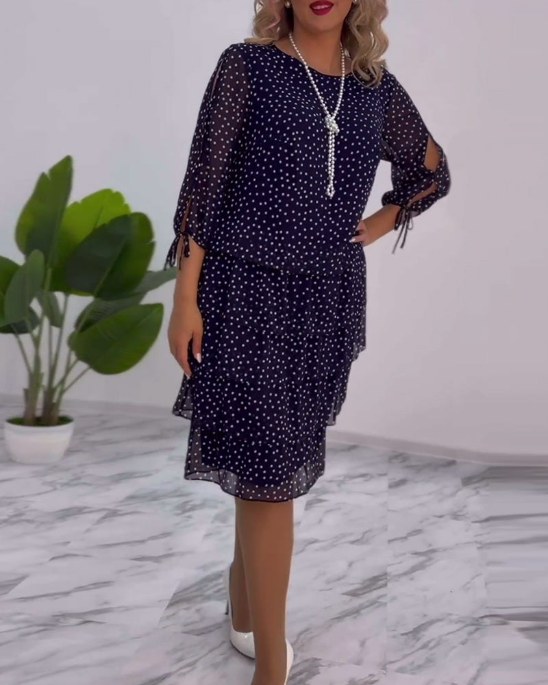 Elegant classic winter midi dress for women | Auterelle -3